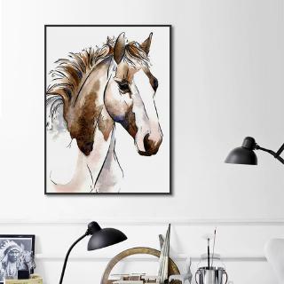 Tranh Sơn Dầu Treo Tường Trang Trí Nội Thất Hình Đầu Ngựa Độc Đáo
