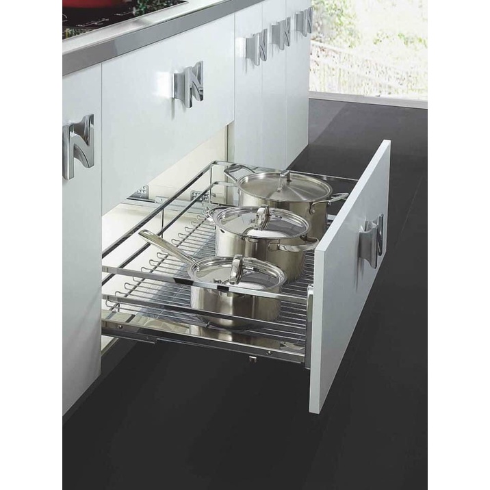 Giá Xoong Nồi Bát Đĩa Đa Năng Kệ Úp Chén Dĩa Đa Năng inox 304 Gemanivn có kèm khay hứng nước ray giảm chấn. CHÍNH HÃNG