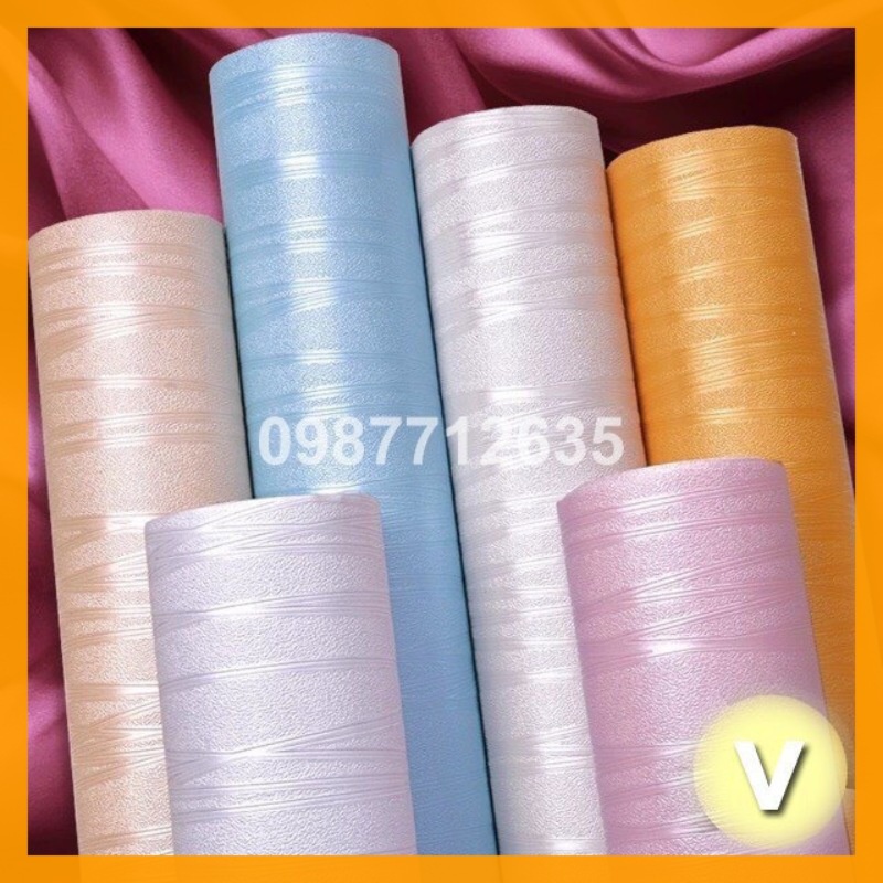 10m giấy dán tường sẵn keo sóng hồng chỉ 3D, trang trí phòng khách, trang trí phòng ngủ, decor hàn quốc.