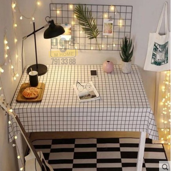Khăn Trải Bàn Caro, Khăn Lót Chén Dĩa Chịu Nhiệt 180x138 cm