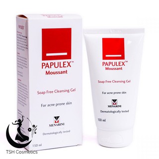 Sữa rửa mặt không chứa xà phòng cho da dầu mụn papulex moussant cleansing gel