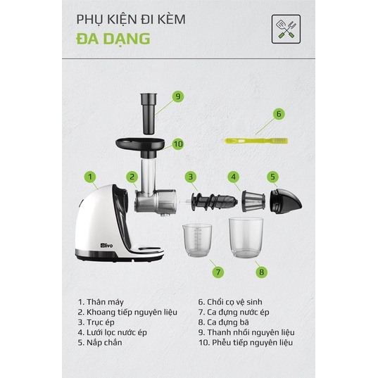 Máy Ép Chậm Trục Ngang Olivo SJ22 - Hàng chính hãng