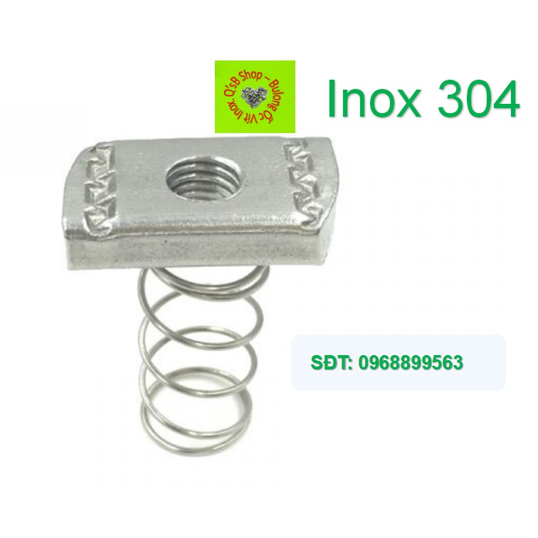 Ecu lò xo inox 304, đai ốc lò xo inox, tán lò xo inox 304