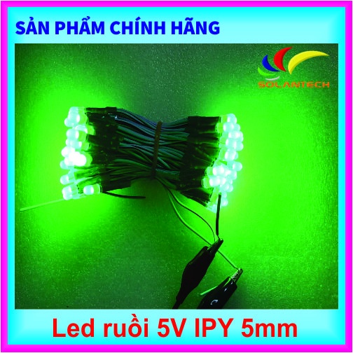 Led liền dây 100 Led dây đồng chất lượng màu xanh lá