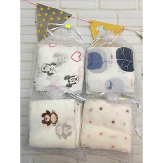 10 Khăn sữa nhật túi in hình (100% sợi tre)
