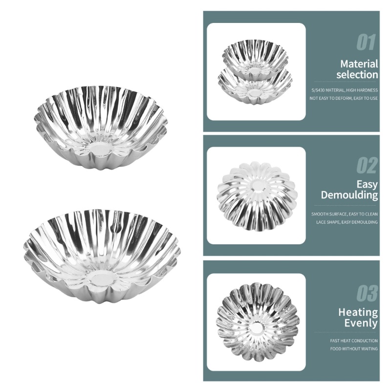 Khuôn Làm Bánh Tart Trứng Mini Bằng Thép Không Gỉ