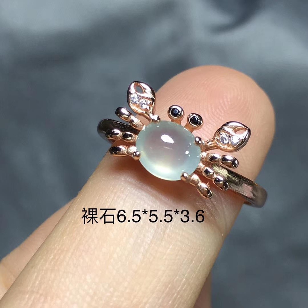 Mặt Trứng Dát Mặt Cua Nhỏ Mở Nhẫn Tinh Xảo