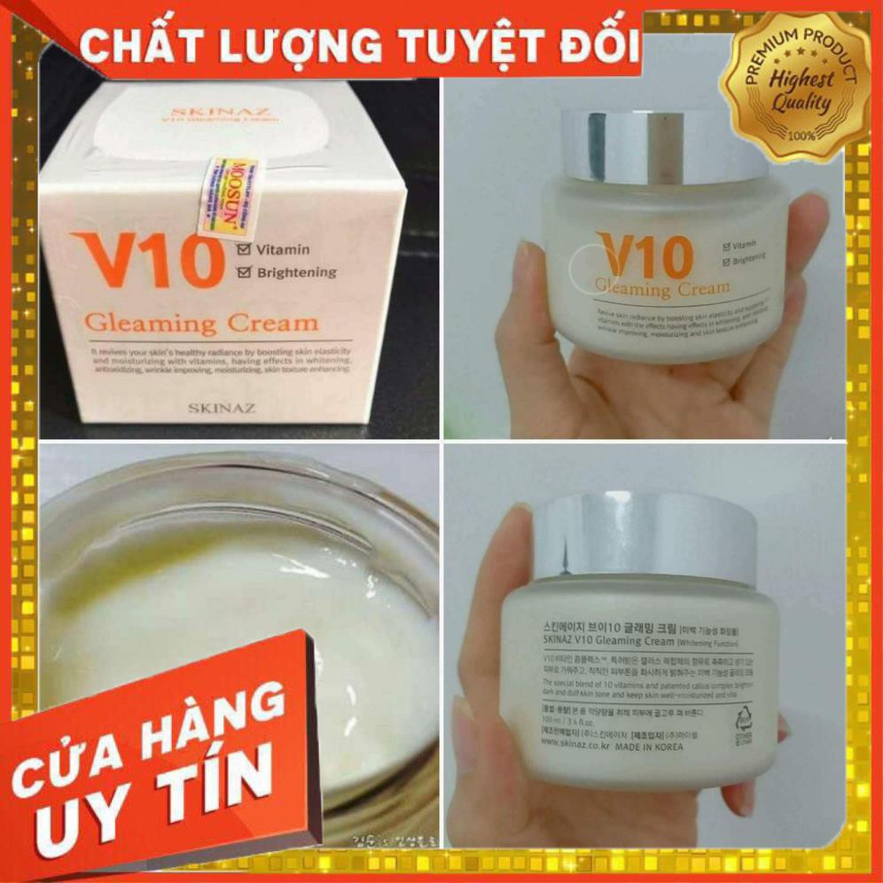 Kem Dưỡng Trắng Da V10 Skinaz Gleaming Cream Cao Cấp Hàn Quốc