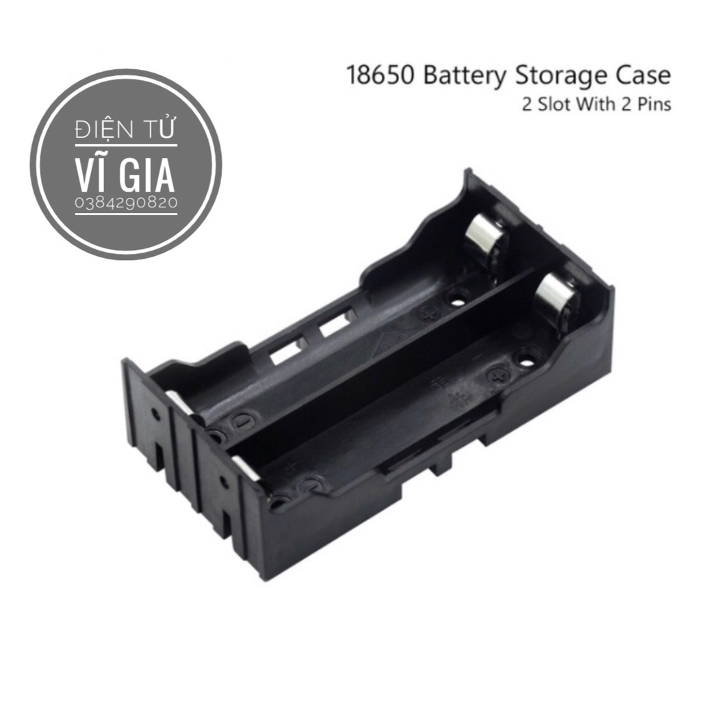 Khay 2 pin 18650 Chụi tải cao loại tốt nhựa ABS