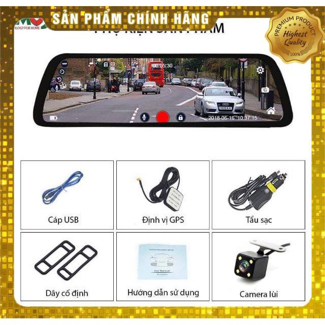 Camera hành trình kẹp gương T98 Ram 2Gb