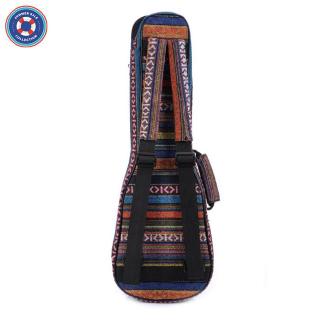 21/23/26 Ethnic Knitting Style Ukulele Bag Backpack Double Shoulder Strap Cotton Padded Ukelele