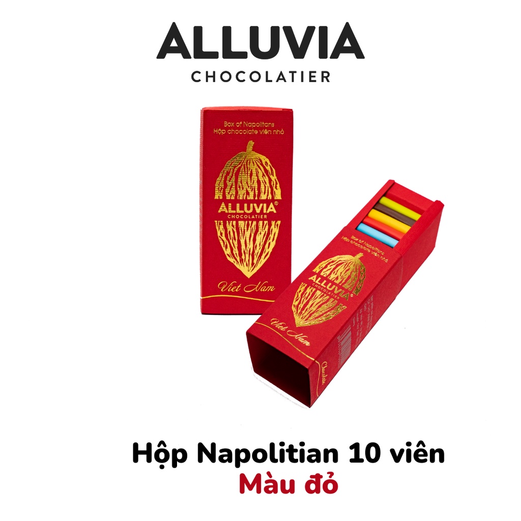 Hộp Napolitian 10 viên socola đen nguyên chất và socola sữa Alluvia Chocolate | Được chọn vị bất kì