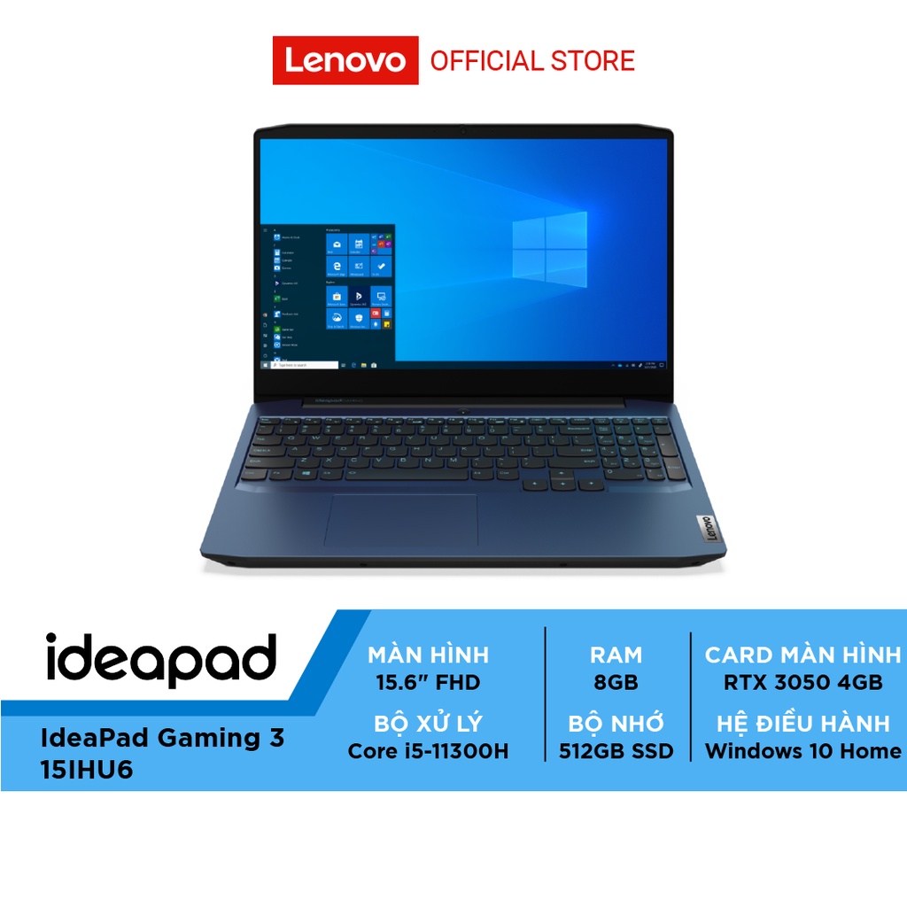 [Mã LENO500K]Laptop Lenovo IdeaPad Gaming 3 15IHU6 82K1004YVN(Core i5-11300H/8GB RAM/512GB SSD/15.6-inch FHD/WIN10)