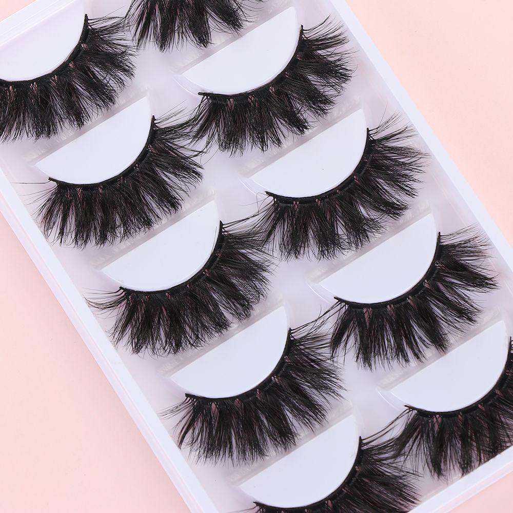 Set 5 Cặp Lông Mi Giả 4D Dài Tự Nhiên Trang Điểm Cho Nữ