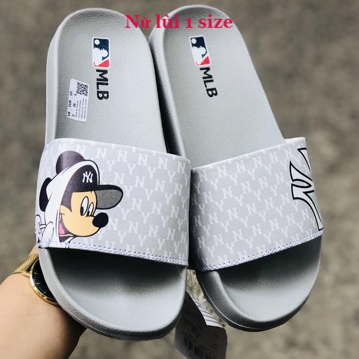 Dép unisex 𝐌𝐢𝐜𝐤𝐞𝐲 ❤️FREESHIP + Hộp❤️ dép mlb mickey quai ngang thể thao nữ in nhiều màu, mc để IP siêu bền, 𝐌𝐋𝐁-𝐌𝐢𝐜𝐤𝐞𝐲