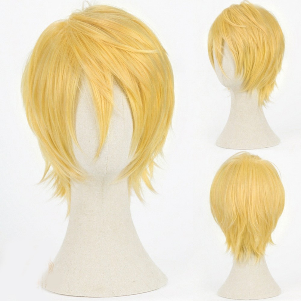 [sẵn] Wig/tóc giả cosplay Sanji - One piece (cơ bản nam xù vàng tươi) tại Miu Cosplay