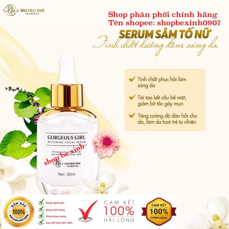 SERUM SÂM TỐ NỮ HUYỀN PHI dưỡng da sáng căng mịn, mờ tàn nhang, nám, thâm mụn, trẻ hóa làn da sần sùi ( Chính Hãng )h