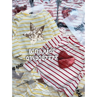 Áo Thu Bé Gái Sequin Kẻ HaM