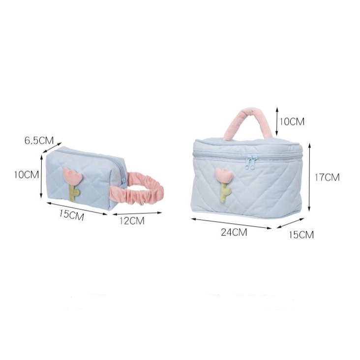 Túi Đựng Mỹ Phẩm Cỡ Lớn Họa Tiết Hoa Dễ Thương