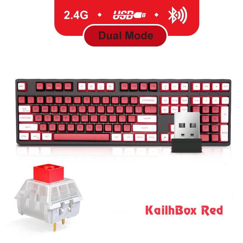 Bàn phím cơ không dây Newmen GM1080,layout 108 phím, kết nối tới 5 thiết bị,Switch Kailhbox/G-Pro,Hotswap, PBT pudding