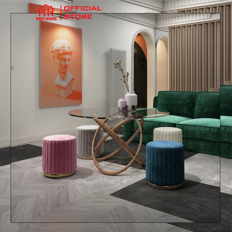 Đôn ghế bàn trang điểm RIBO HOUSE chân sắt sơn tĩnh điện,trang trí phòng ngủ - phòng khách, các tiệm làm đẹp RIBO51 | BigBuy360 - bigbuy360.vn