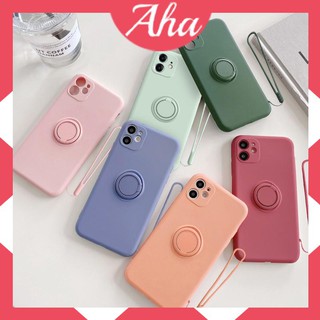 Ốp chống bẩn iphone kèm ring và dây 6/6s/7/8/plus/x/xs/xsmax/11/11promax-Aha Shop