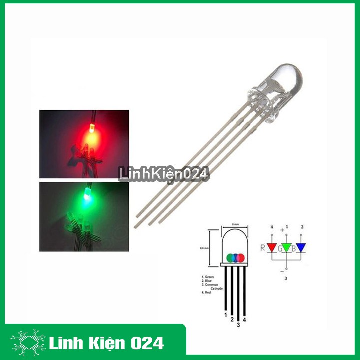 Led 7 màu RGB siêu sáng đường kính 5mm