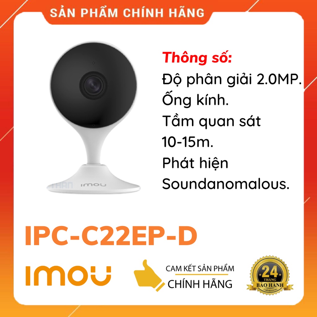 Camera IP Giám Sát Gia Đình IPC-C22EP-D-IMOU Wifi 2.0MP Phát Hiện Sound Anomalous
