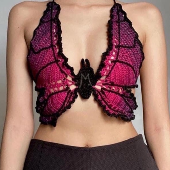 Áo Len Hình Bướm Hot Trend 2022 Đan Theo Yêu Cầu