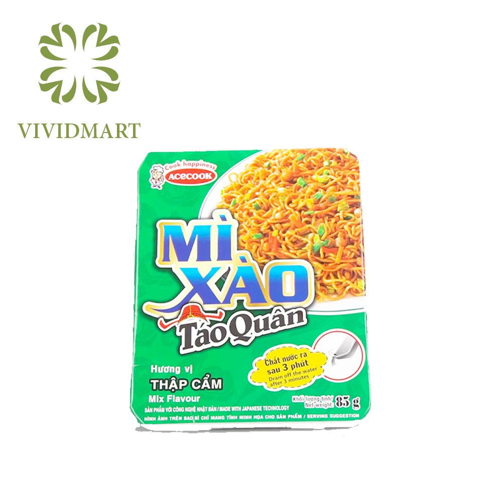 [Toàn quốc] [Hộp lẻ] MÌ XÀO TÁO QUÂN 2 VỊ: THỊT BẰM XỐT CÀ CHUA (SỐT CÀ CHUA) VÀ THẬP CẨM – KHAY 85G – ACECOOK | BigBuy360 - bigbuy360.vn