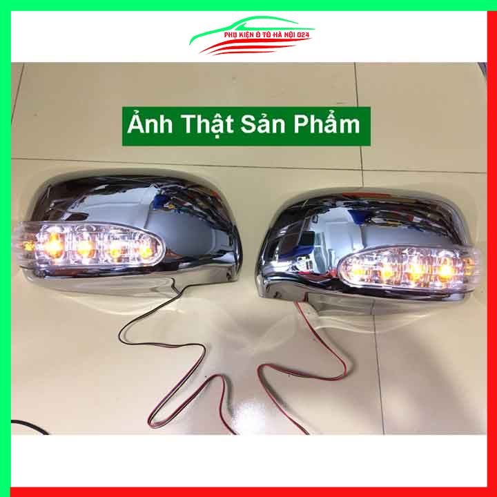 Ốp gương chiếu hậu Innova 2006-2016 Tích Hợp Led Xi Nhan mạ crom bảo vệ chống trầy trang trí làm đẹp xe