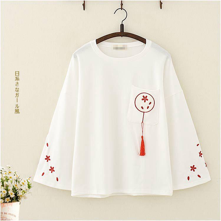 Áo thời trang nữ đơn giản xinh xắn phong cách Mori Nhật Bản