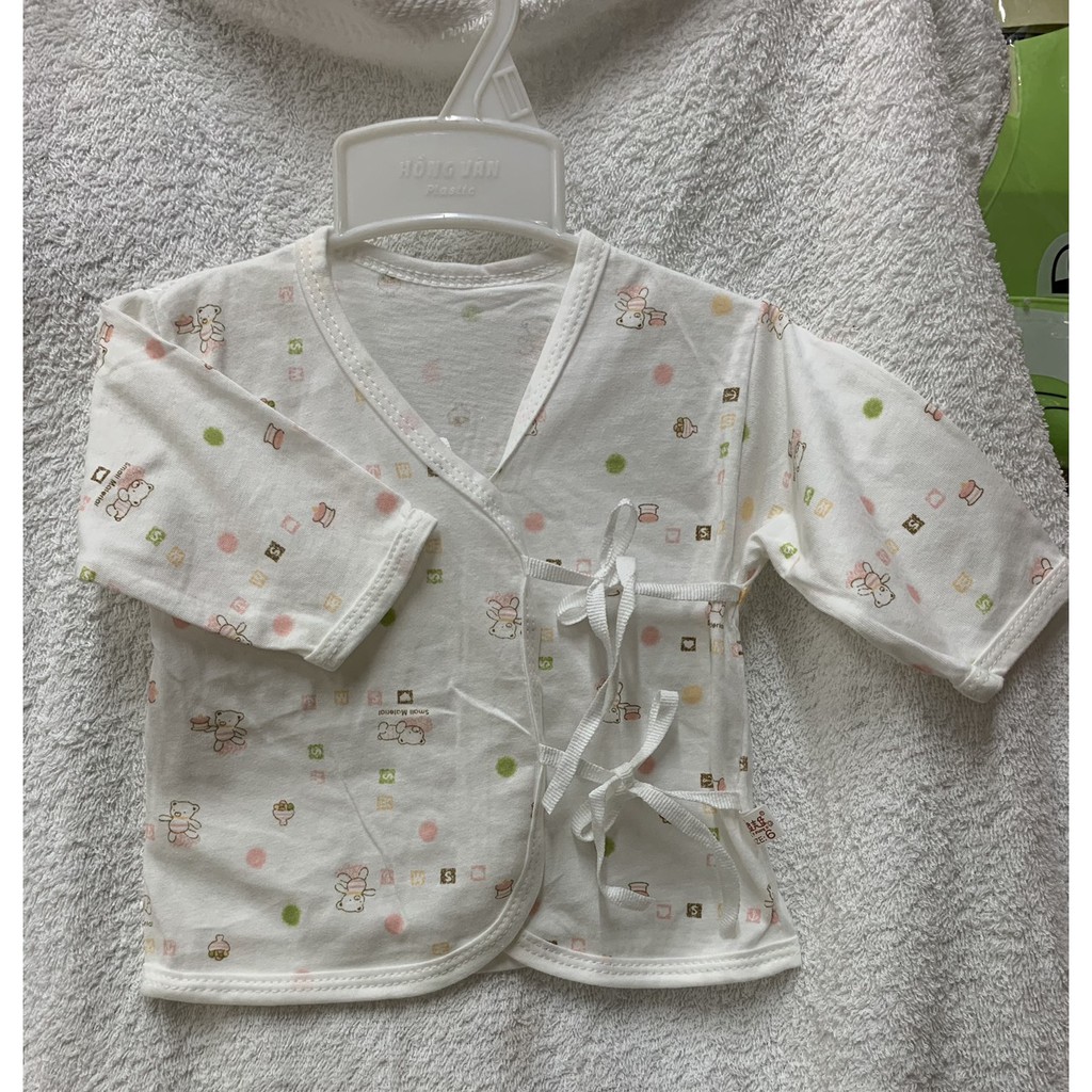 Áo cột dây tay dài cho bé sơ sinh 100% cotton