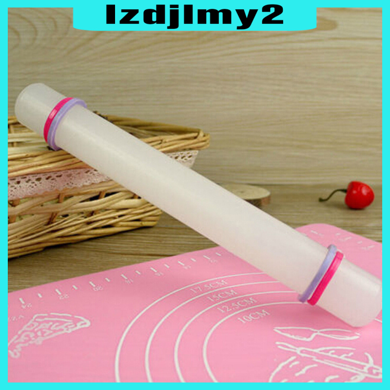 Romanful Non-Stick Rolling Pin Professional with Thickness Rings Decoration Fondant Sugarcraft Pie  Decorating Plastic Roller