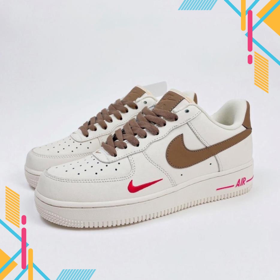 Giày Nike_AF1 Trắng Vệt Nâu - Giày Sneaker AF1 Nam Nữ Thể Thao Cổ Thấp Cao Cấp Full box