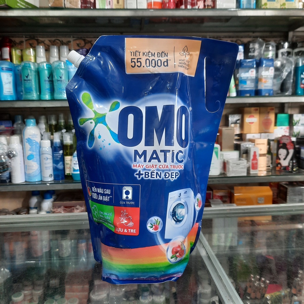 Nước giặt Túi 2.9kg OMO Matic Cửa Trước Bền Màu tinh chất Lựu Tre