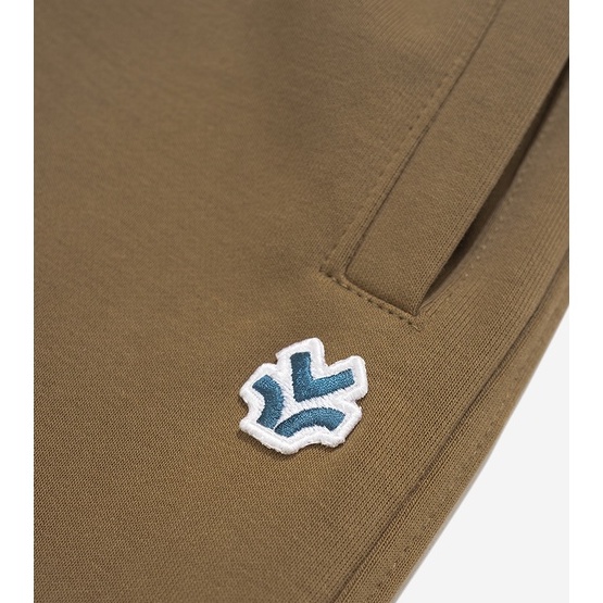 OWL BRAND ® JOGGER LOGO SHORT - Quần short nỉ thun màu nâu