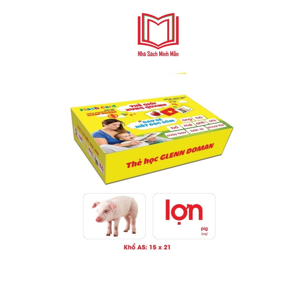 Bộ Thẻ Học Thông Minh 14 Chủ Đề loại To Song Ngữ Tiếng Anh Loại Chuẩn Glenn Doman Flashcard Cho Bé Từ 0-6 Tuổi