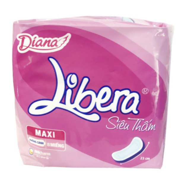 Băng Vệ Sinh Diana Libera Siêu Thấm Maxi Không Cánh Gói 8 Miếng