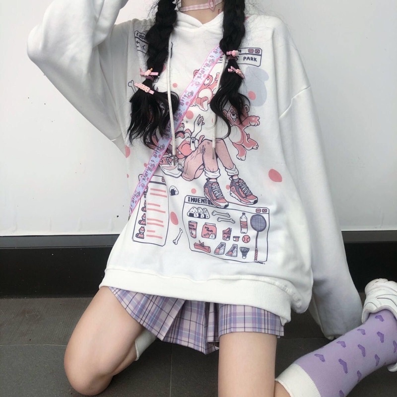 [Có sẵn] Áo Hoodie Cô Gái Gấu