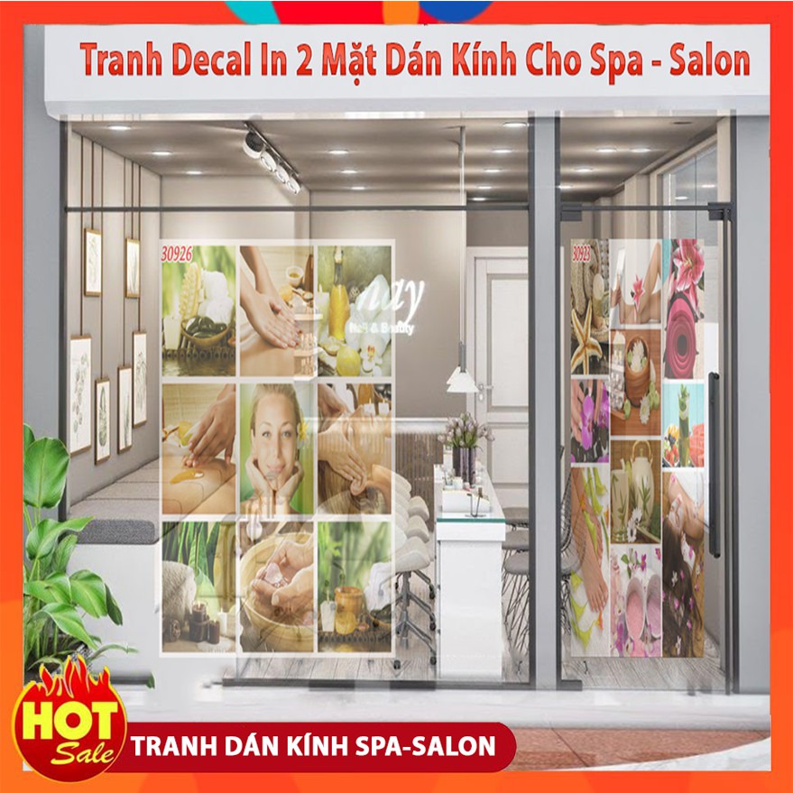 DÁN KÍNH 3D 2 MẶT HÌNH SPA ĐỀ CAN 2 MẶT TẶNG KÈM 1 TRANH DÁN 40X60 KHI MUA COMBO