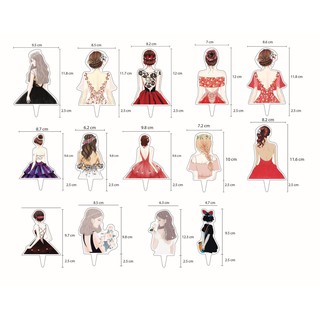 [Freeship] Cắm trang trí GIẤY CÔ GÁI HH - 14 cô gái - Xấp 14c