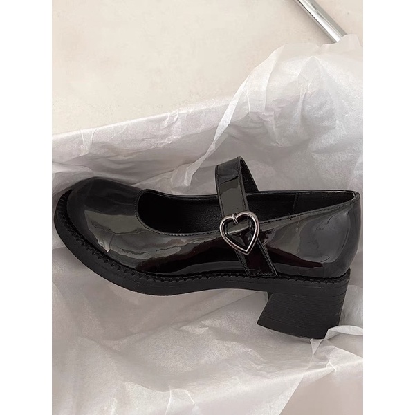 Giày Lolita nữ Eudora899 đế cao 5cm mũi tròn da đẹp êm chân G225
