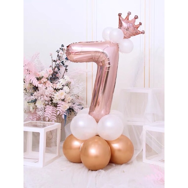 Bóng số màu rosegold size đại 70cm