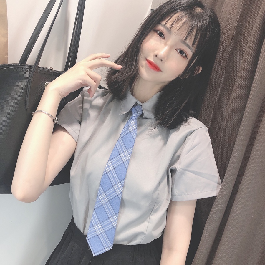 New Free KnotjkTie Women's Uniform Accessories All-Matching College Style Plaid Buckle Tie Casual Japanese Multicolor