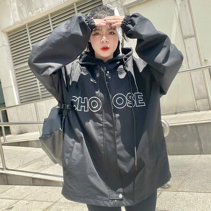 Áo Khoác  Kaki Mũ CHOOSE Jacket 2 Lớp Unisex, Áo Khoác Dù Chất Dày Dặn From Rộng Nam Nữ (Kèm Video Ảnh Thật)