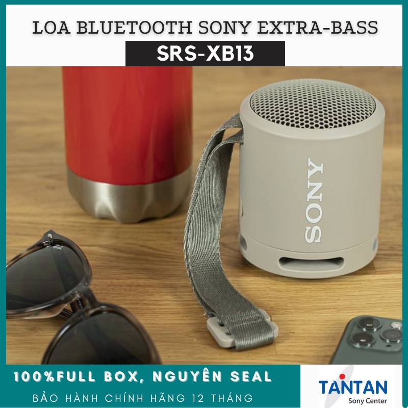 Loa BLUETOOTH EXTRA-BASS Sony SRS-XB13 | Chuẩn Kháng nước, bụi IP67 - Pin: 16h - Kết nối cùng lúc 2 loa - Cắm dây - 253g