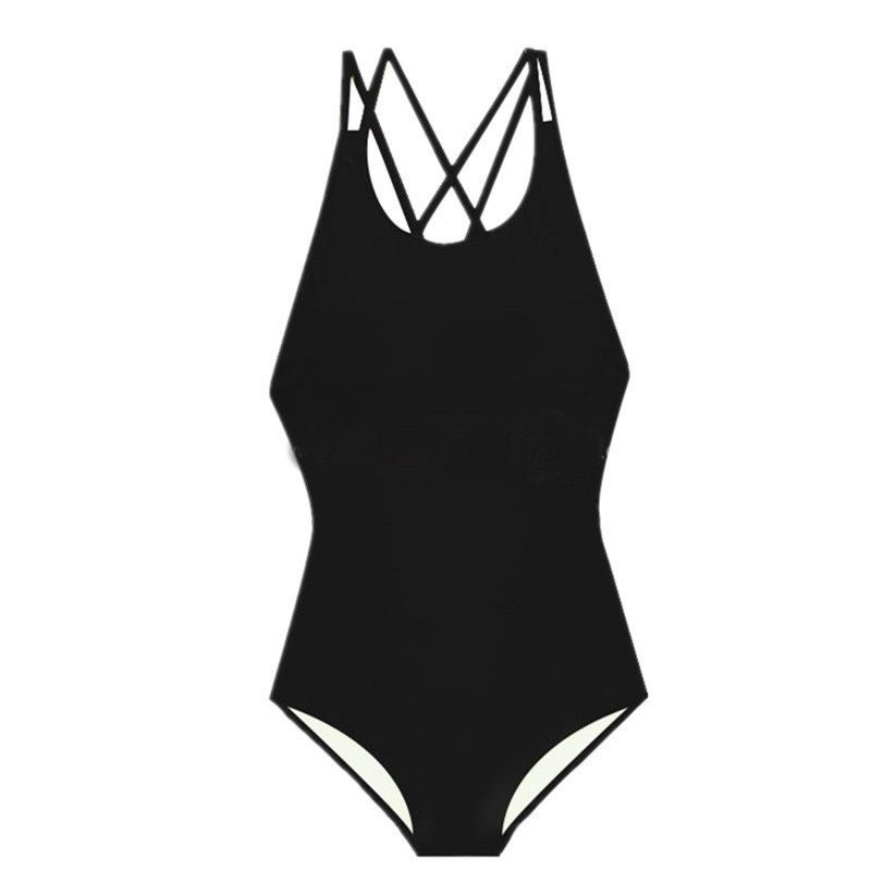 [ CHẤT ĐẸP+ FREESHIP] Bikini liền mảnh phối dây chéo đan lưng hai màu
