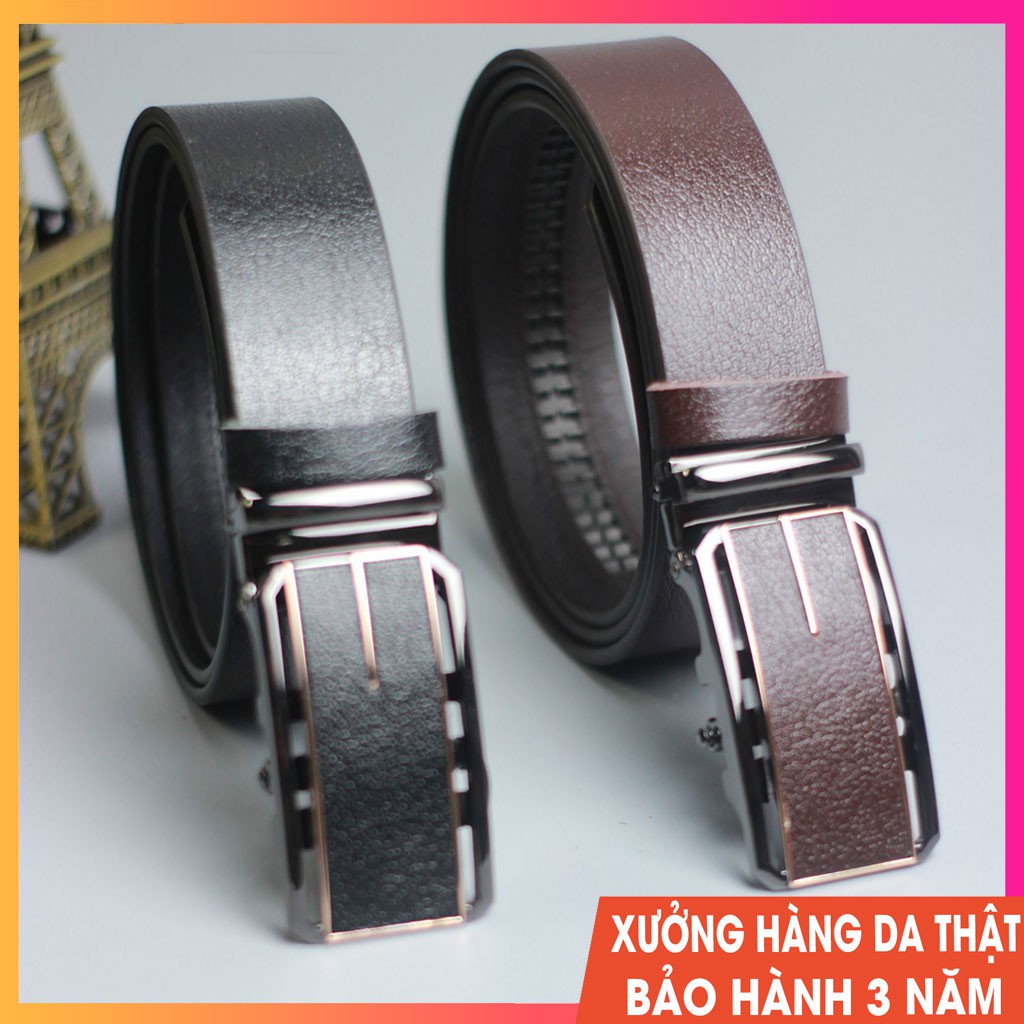 Thắt Lưng Da Bò 1 Lớp Cho Công Sở Khóa Lăn Tự Động (35mm) - BL102