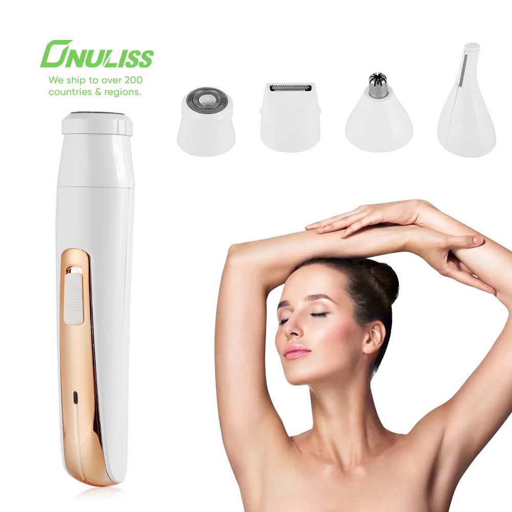 Máy Tỉa Lông 4 trong 1, Tỉa Lông Mày, Tỉa Lông Body Vùng Kín Bikini Cạo Lông Mặt Sạc USB Nhỏ gọn Tiện Lợi